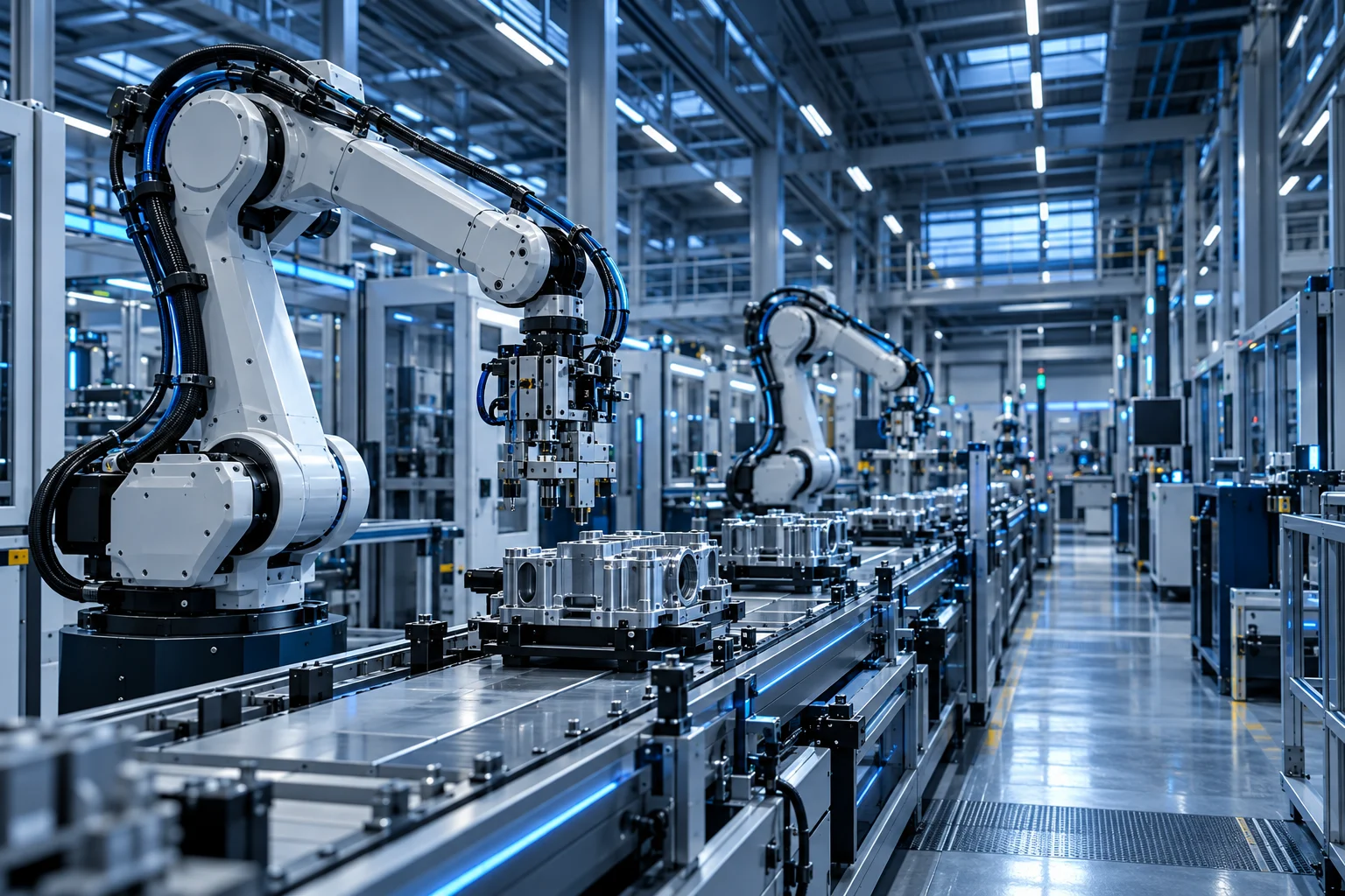 Concept illustration of connected industrial manufacturing